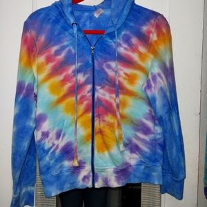 Tie-dye zip up hoodie size medium